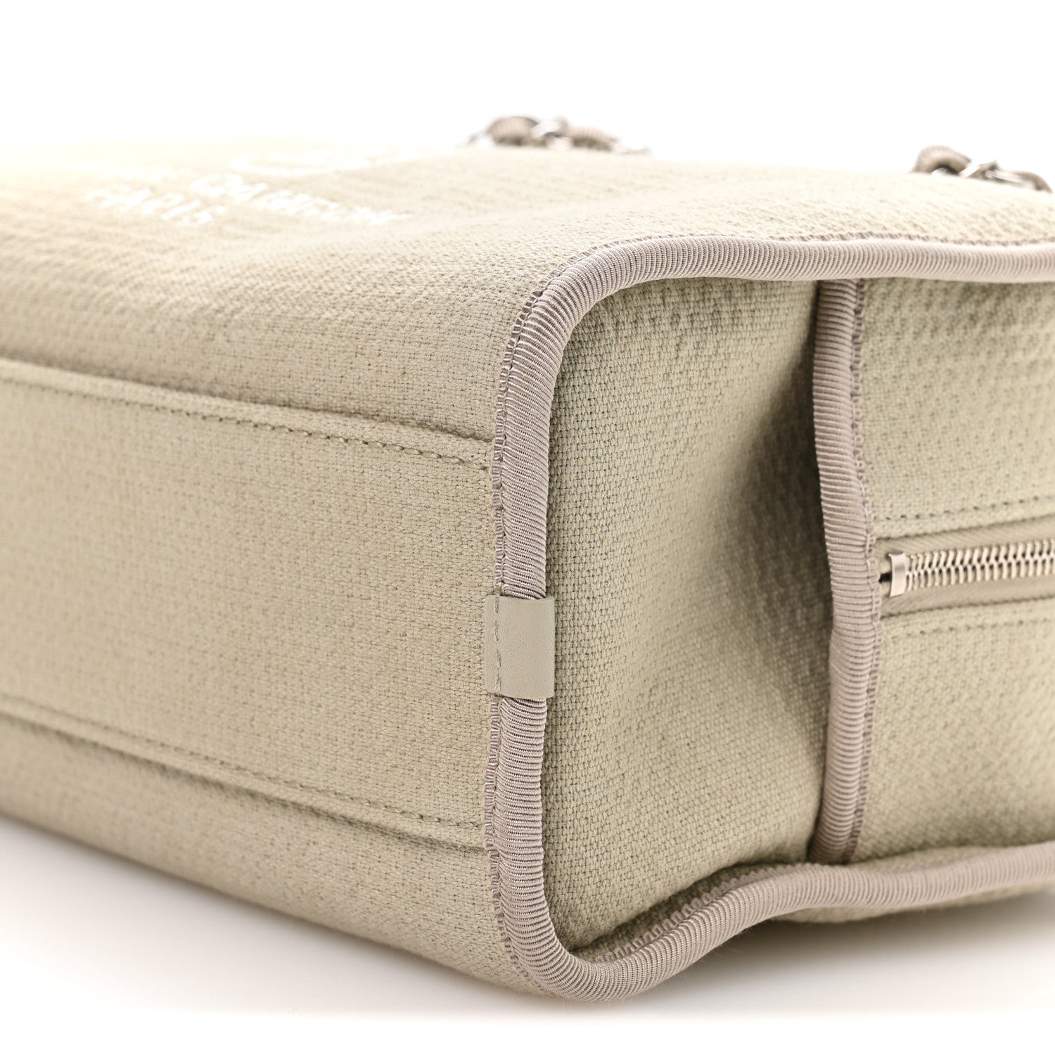 Chanel Canvas Deauville Small Bowling Bag Grey