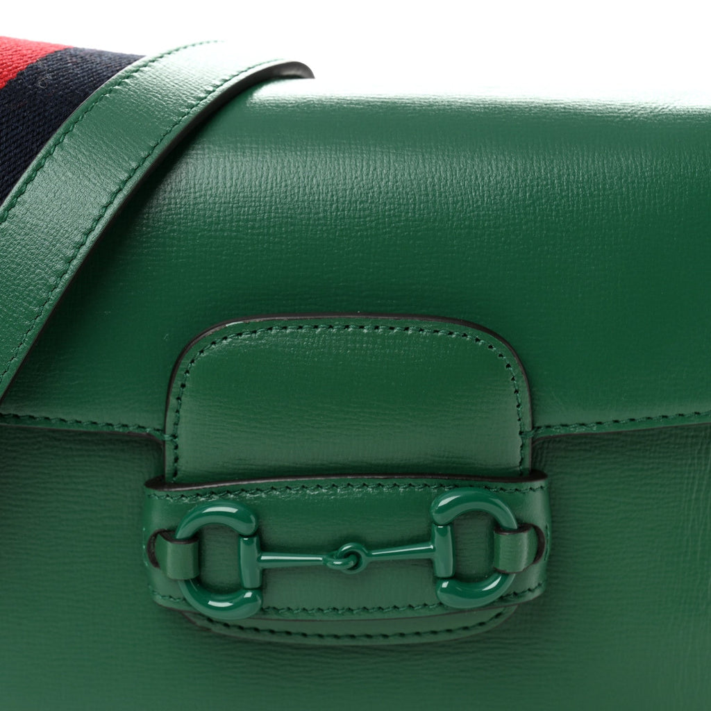Gucci Azalea Calfskin Web Monochrome Horsebit 1955 Shoulder Bag Emerald