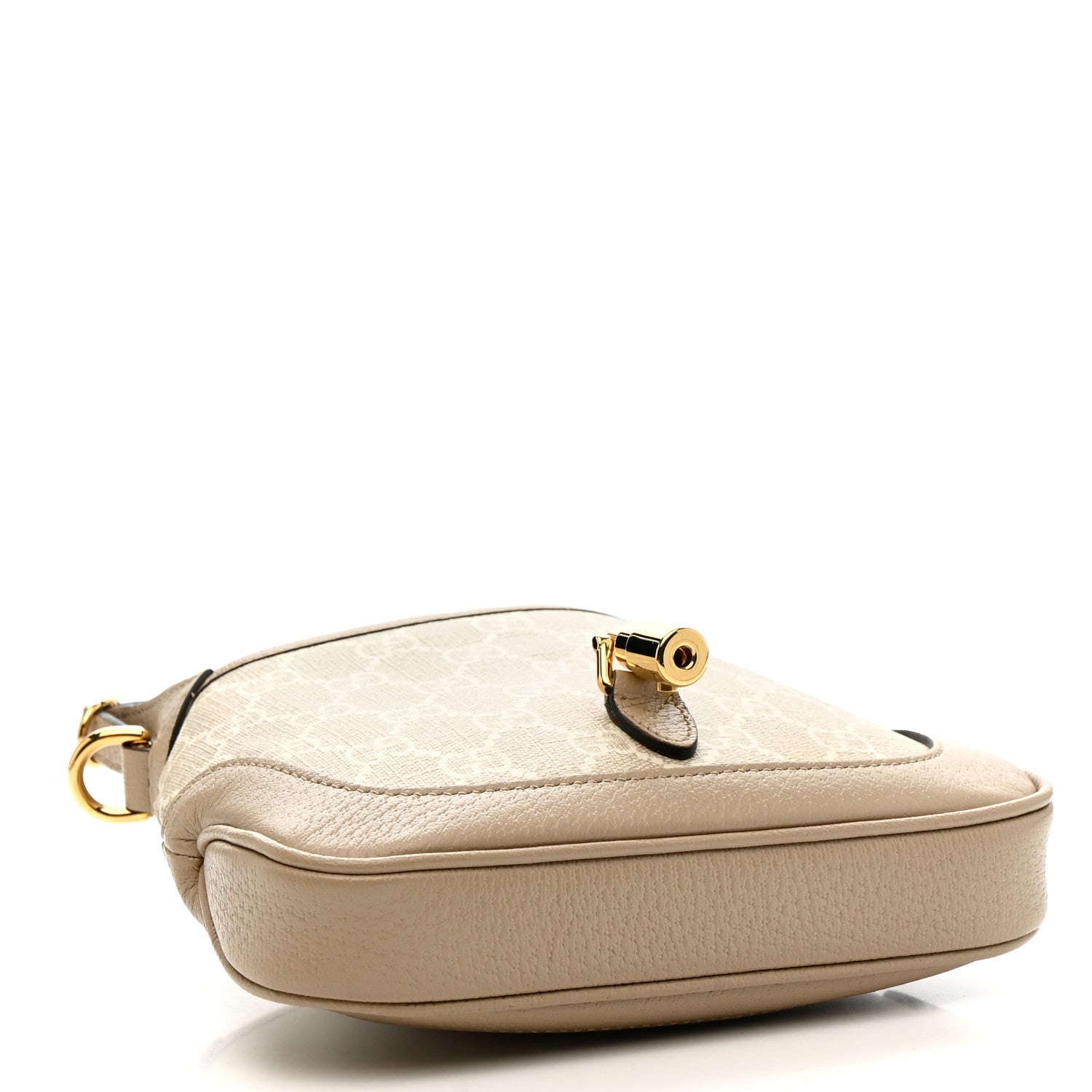 Gucci GG Supreme Monogram Textured Dollar Calfskin Mini Jackie 1961 Hobo Beige Mystic White Oatmeal