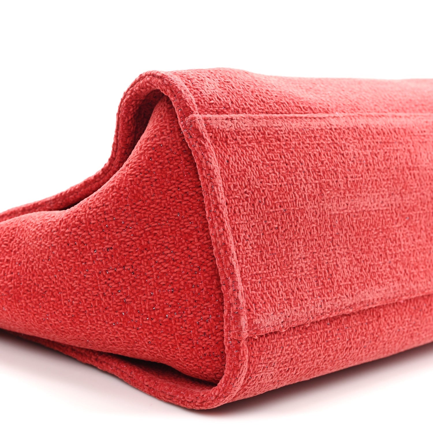Chanel Lurex Boucle Medium Deauville Tote Red