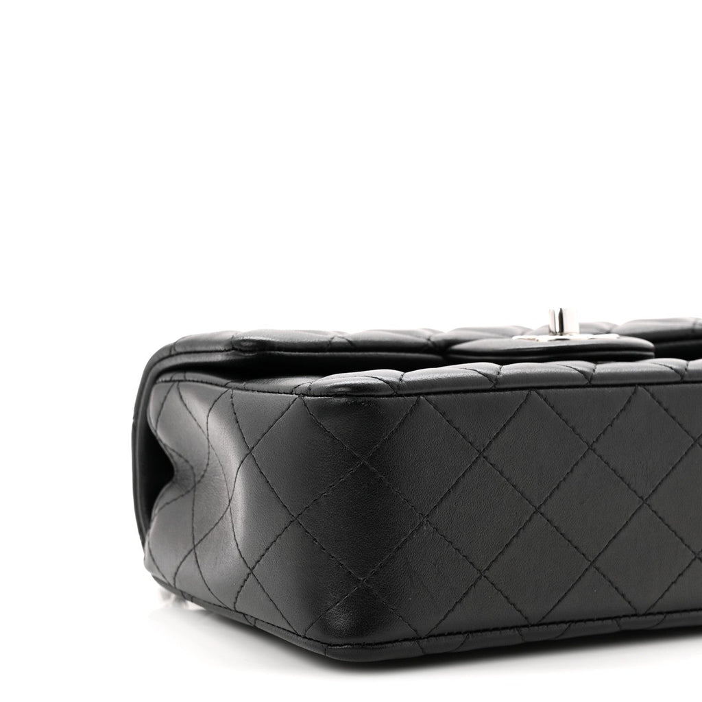 Chanel Lambskin Quilted Mini Rectangular Flap Black