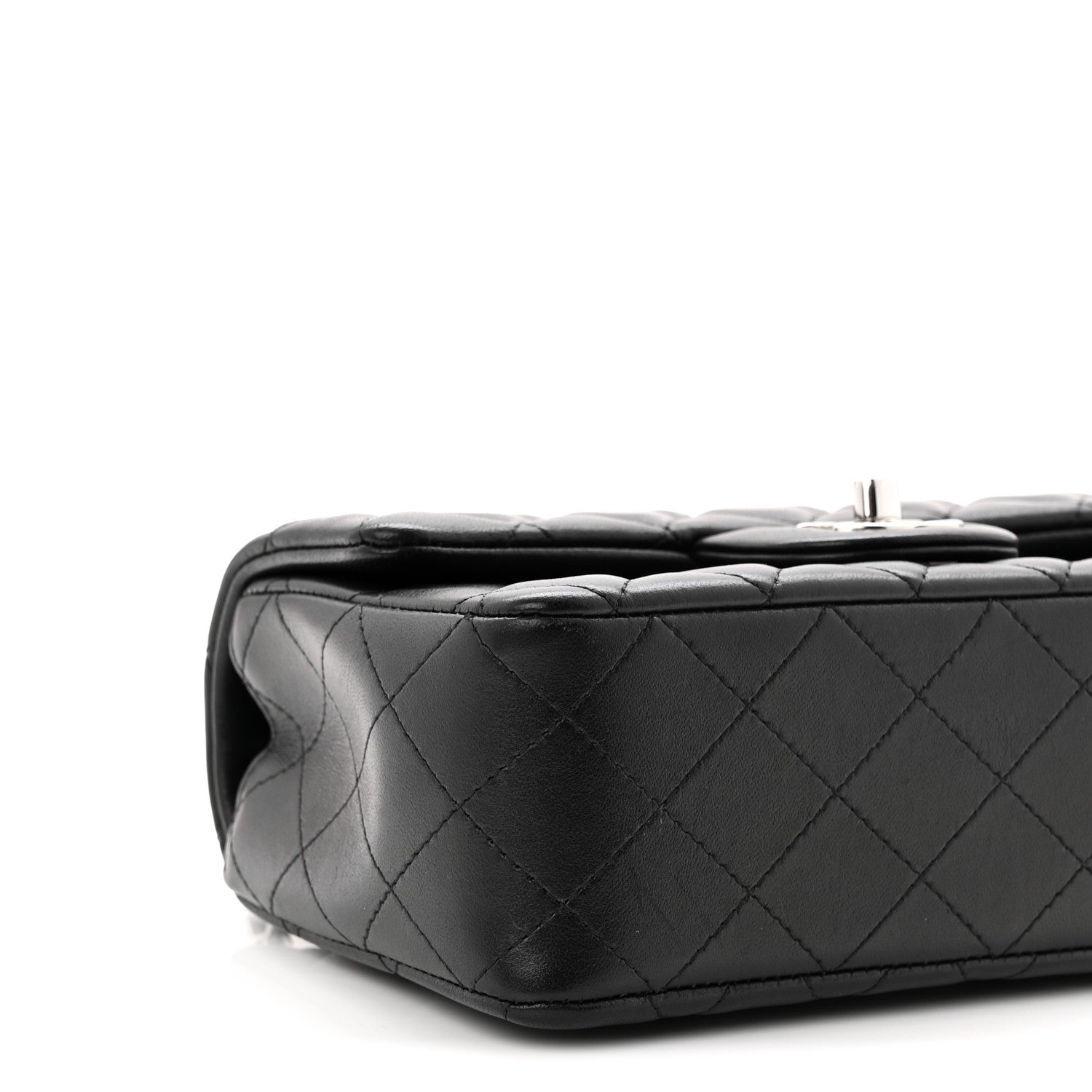 Chanel Lambskin Quilted Mini Rectangular Flap Black