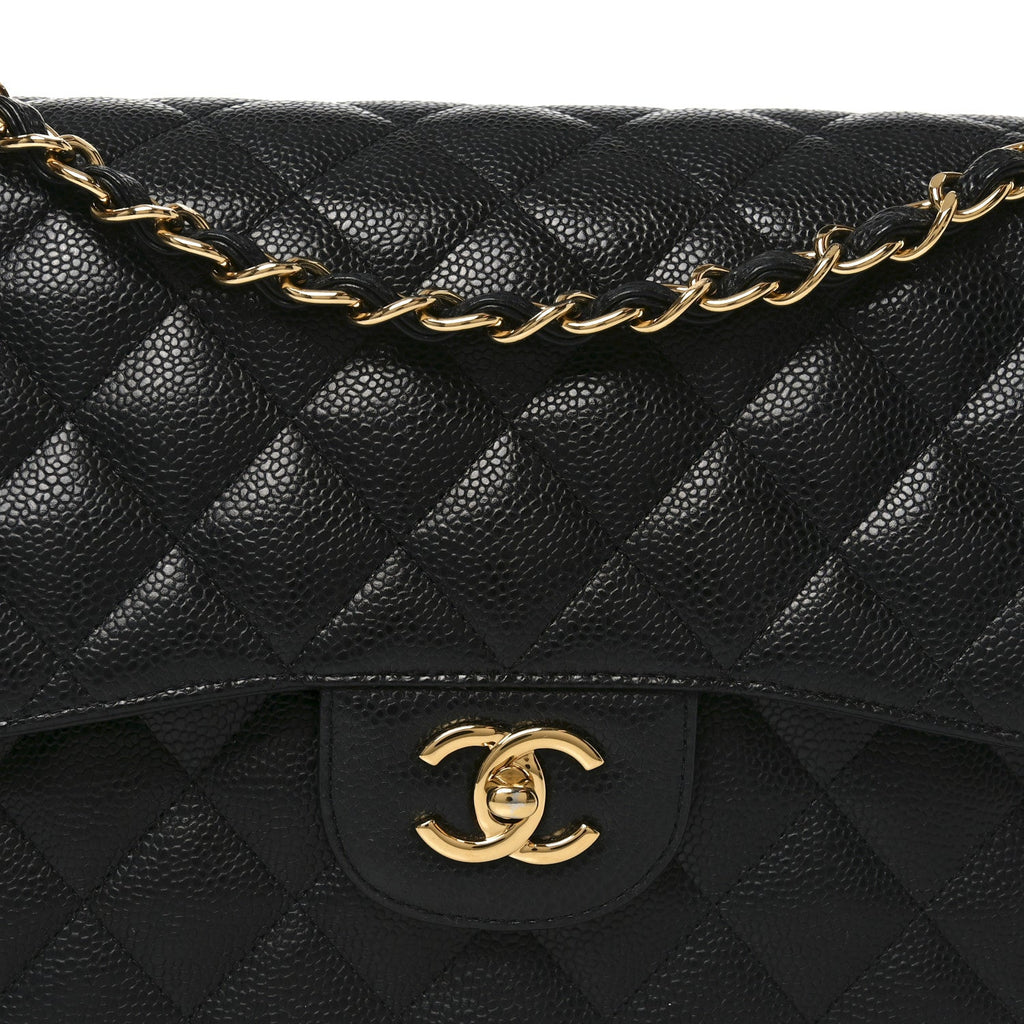 Chanel Caviar Quilted Jumbo Double Flap Black