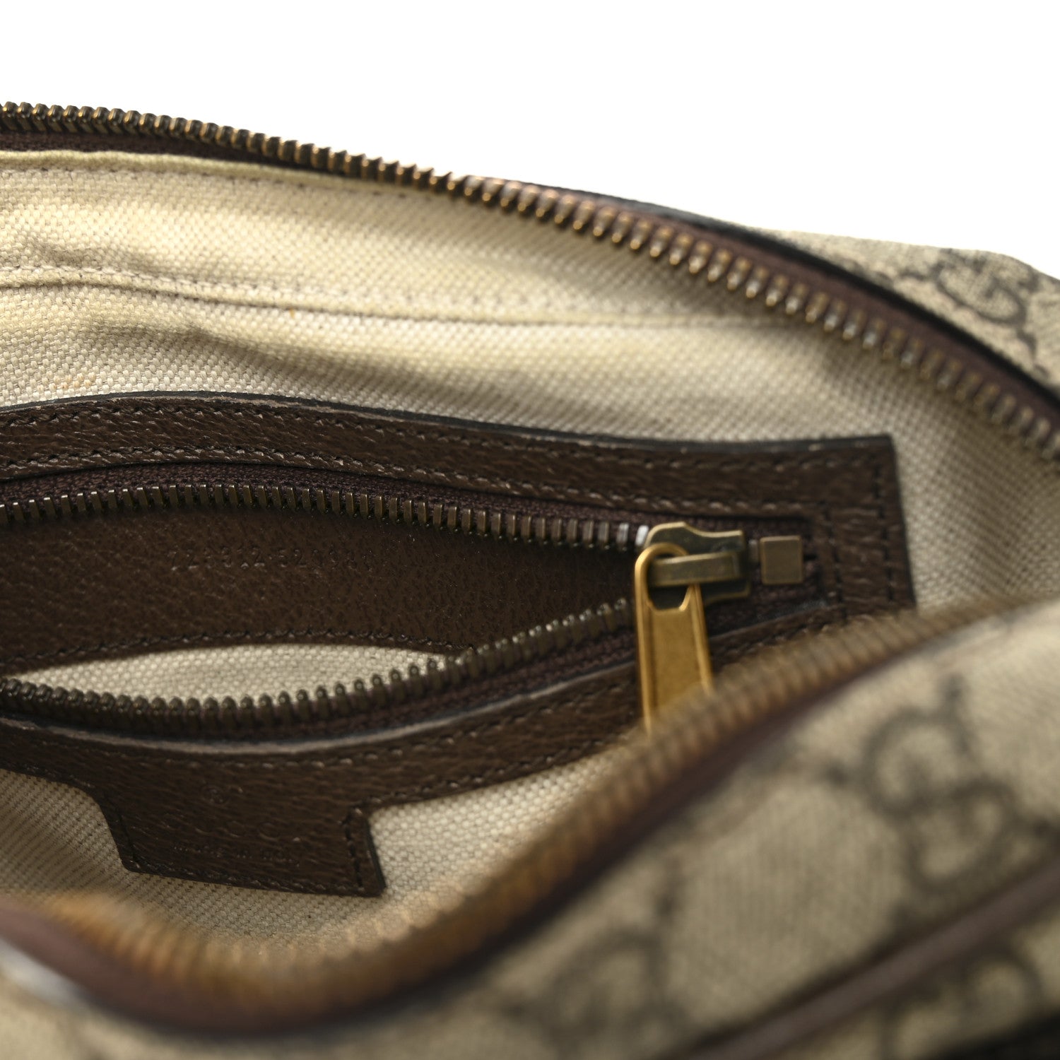 Gucci GG Supreme Monogram Textured Dollar Calfskin Web Small Ophidia Convertible Shoulder Bag Beige Ebony New Acero