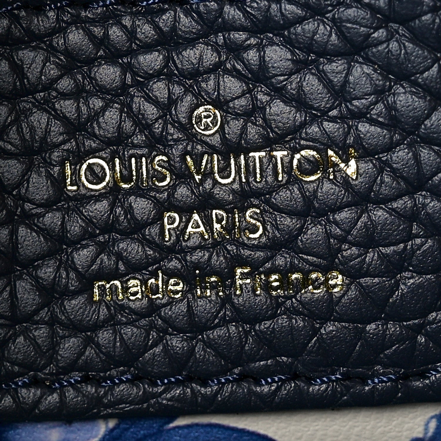 Louis Vuitton Taurillon Kintsugi Capucines MM Navy