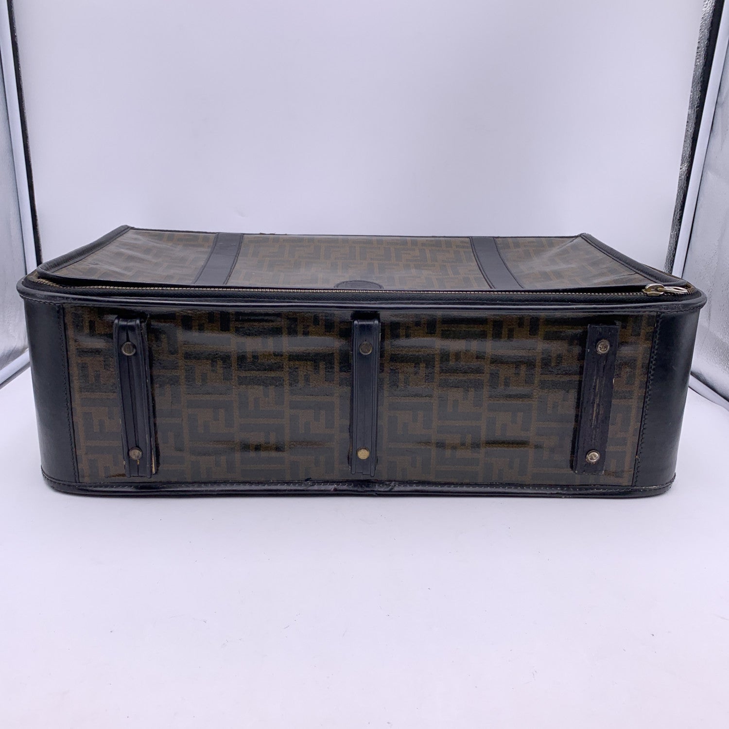 FENDI Vintage Zucca Monogram Vinyl Canvas Travel Bag Suitcase