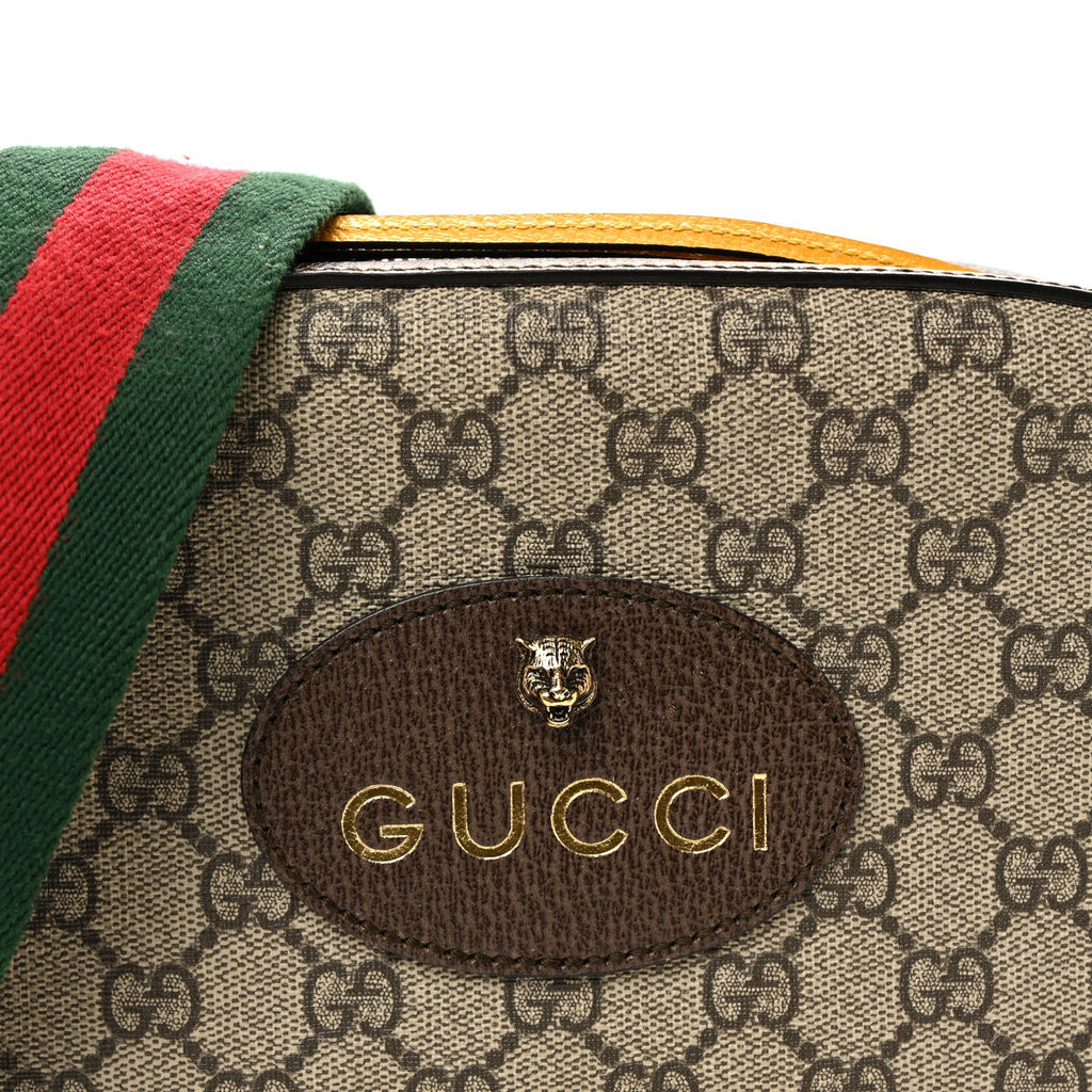 Gucci GG Supreme Monogram Web Neo Vintage Shoulder Bag Beige New Acero Crop