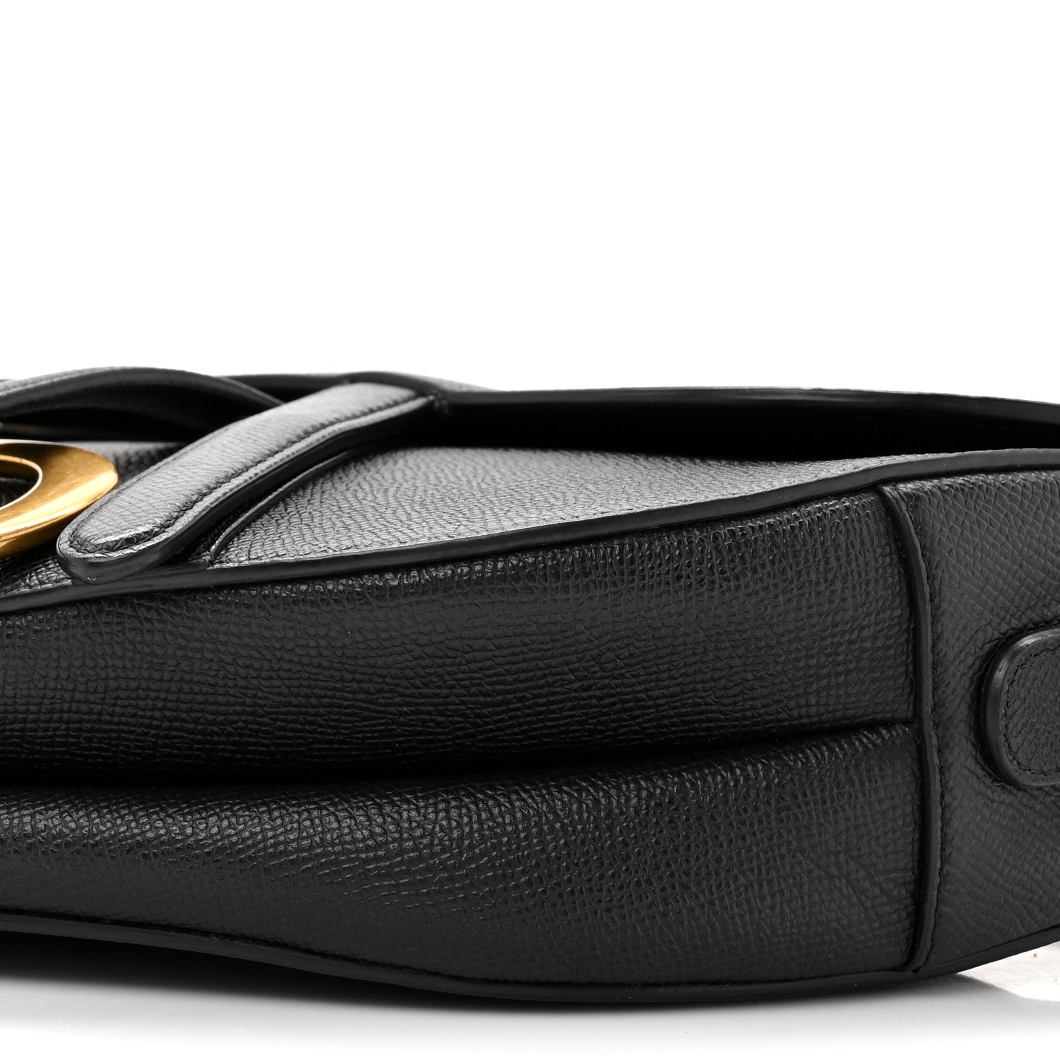 Christian Dior Grained Calfskin Saddle Bag Black