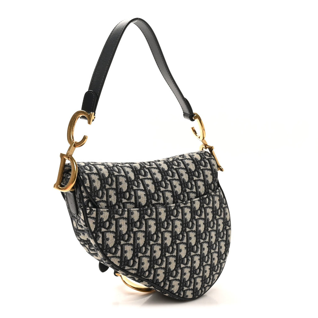 Christian Dior Oblique Saddle Bag Blue