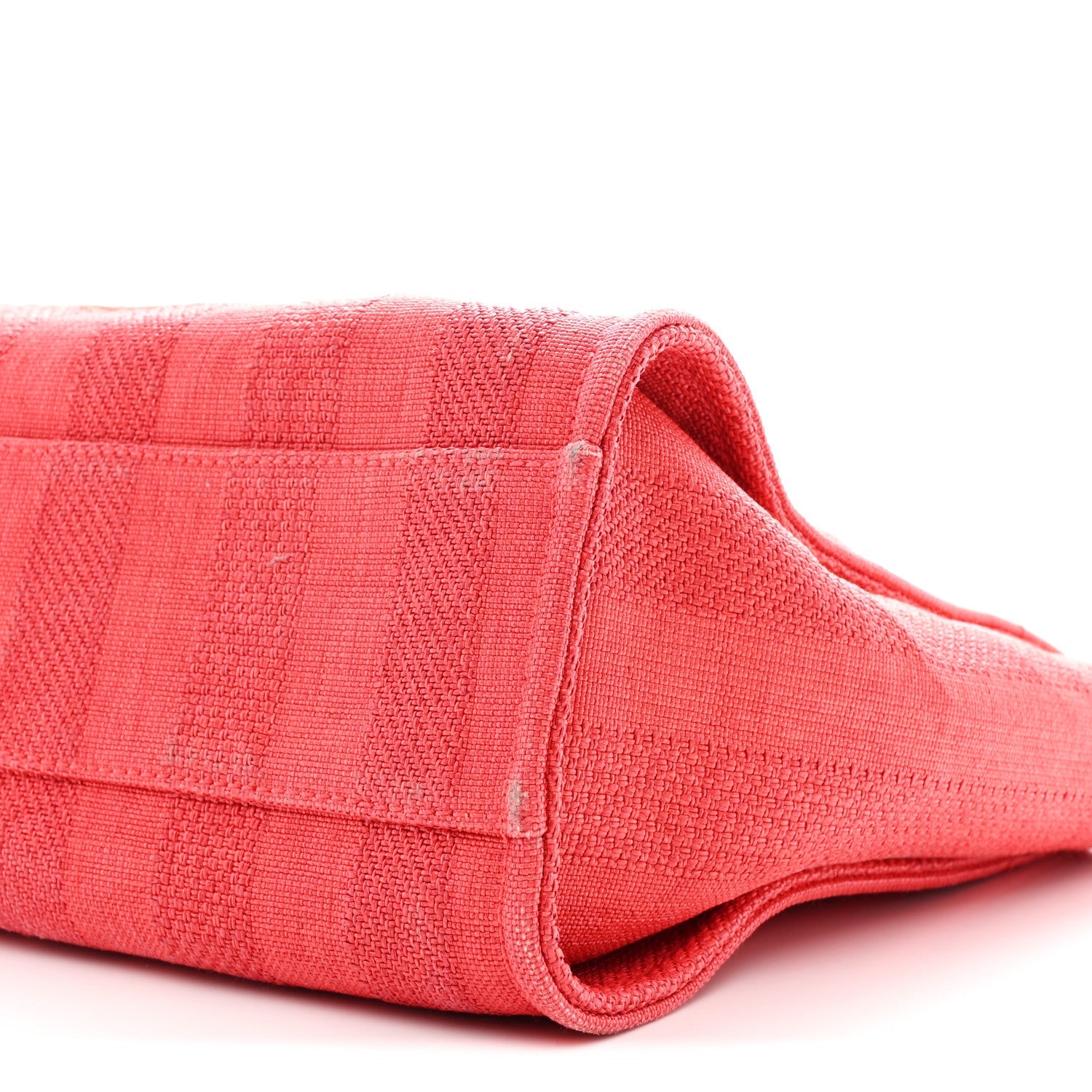 Chanel Mixed Fibers Striped Small Deauville Tote Red