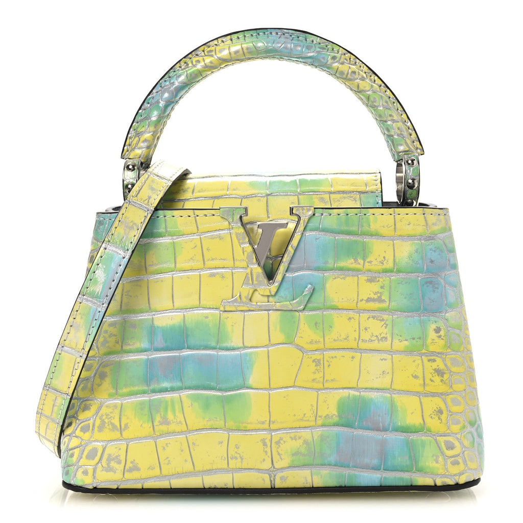 Louis Vuitton Crocodile Mini Capucines  Yellow Blue