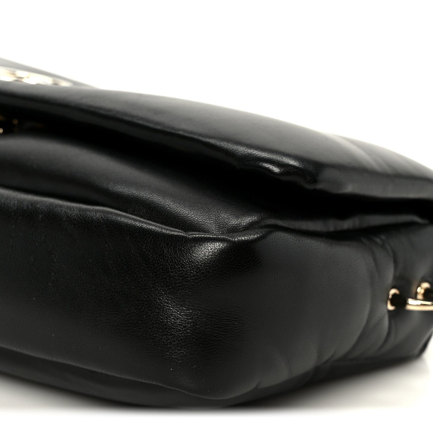 Gucci Lambskin Small GG Milano Top Handle Shoulder Bag Black
