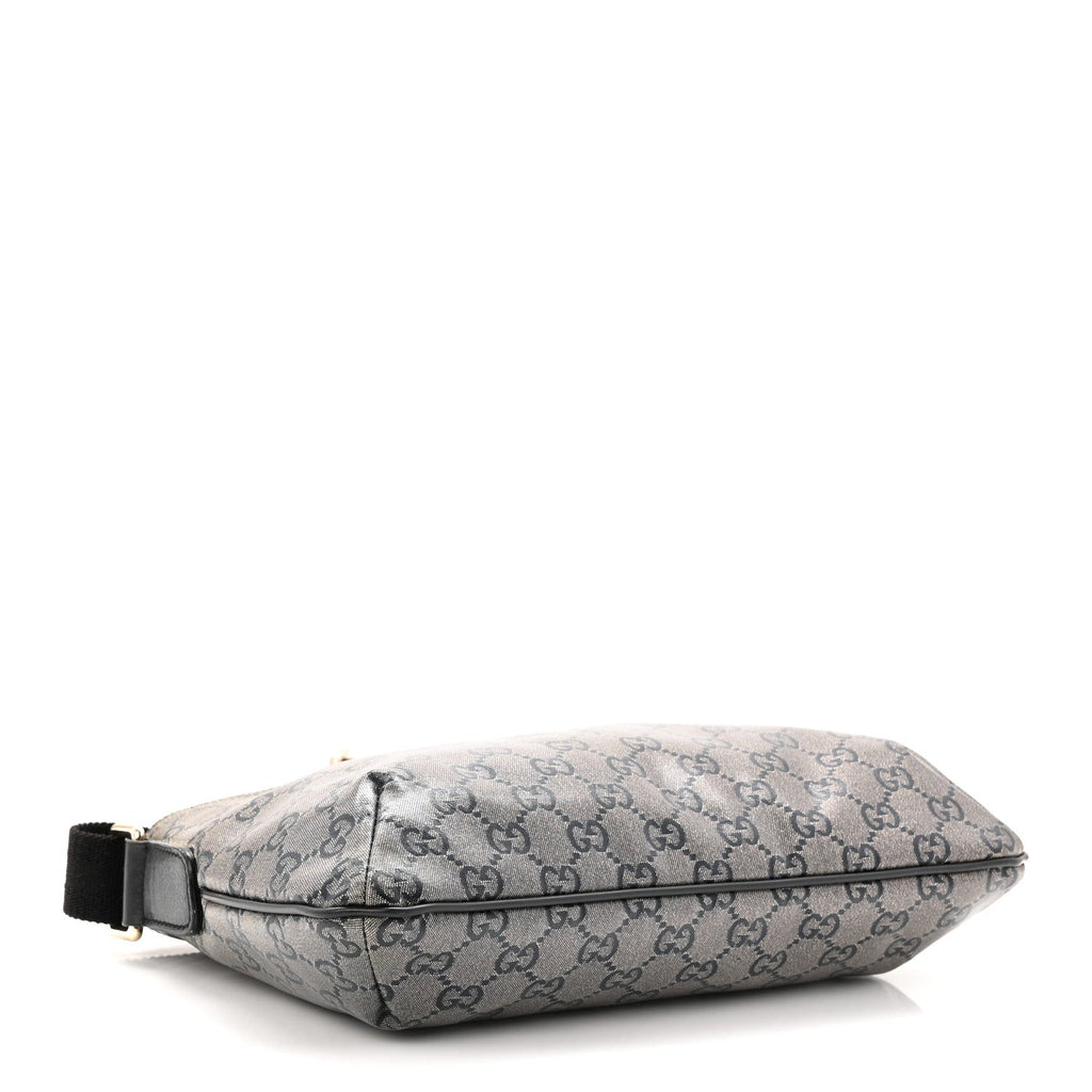 Gucci Crystal Monogram Small Flat Messenger Crossbody Navy