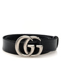 Gucci Cuoio Toscano Nickel Double G 85 34 Belt Black