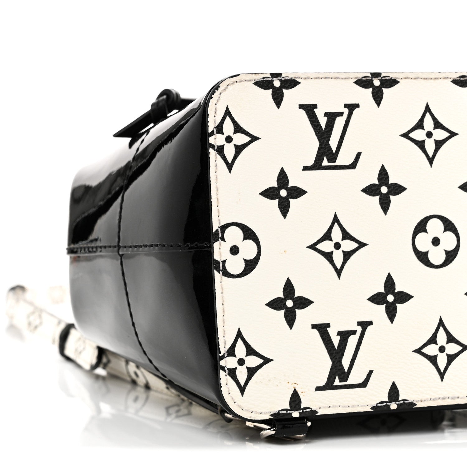 Louis Vuitton Patent Monogram Hot Springs Backpack Black White