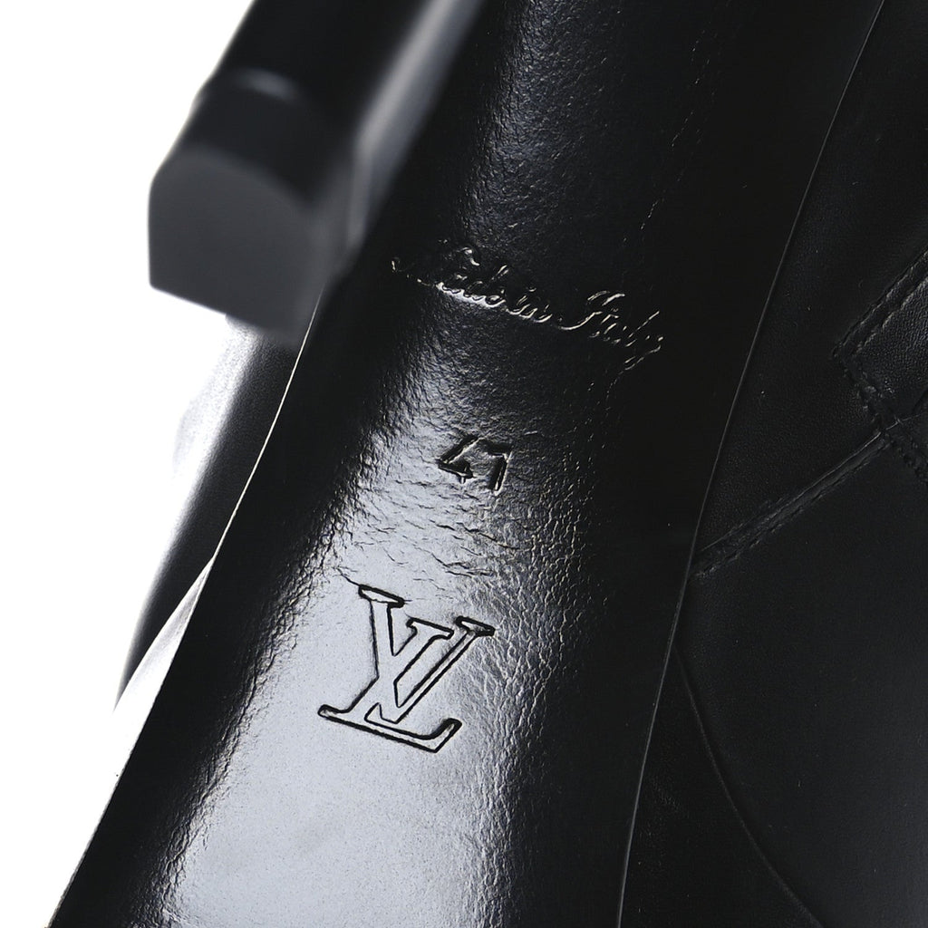 Louis Vuitton Calfskin LV Roxy Platform Ankle Boots 41 Black