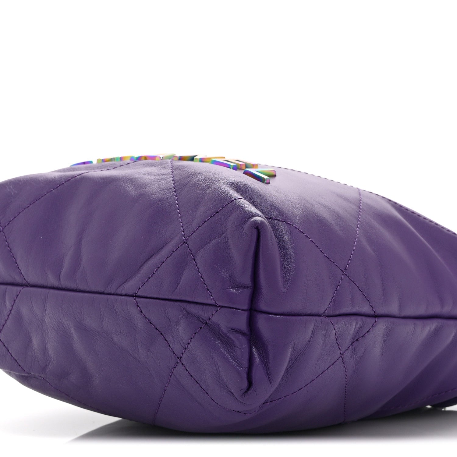 Chanel Shiny Calfskin Quilted Rainbow Mini Chanel 22 Purple