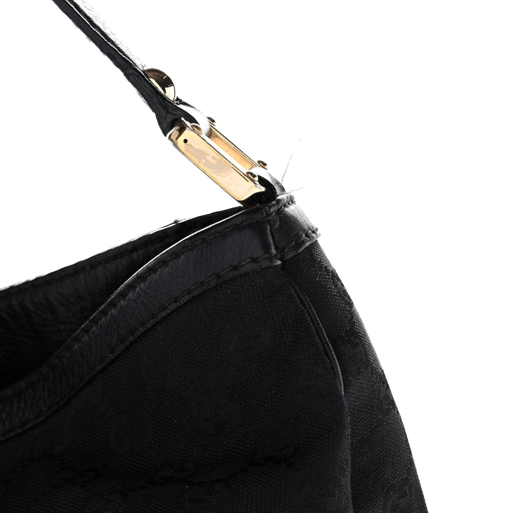 Gucci Monogram Large New Ladies Web Hobo Black