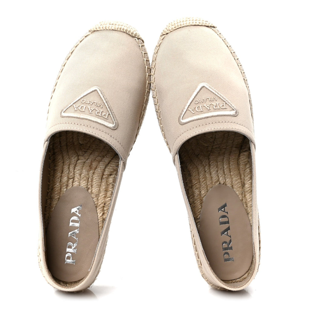 Prada Gabardine Logo Espadrilles 36 Corda
