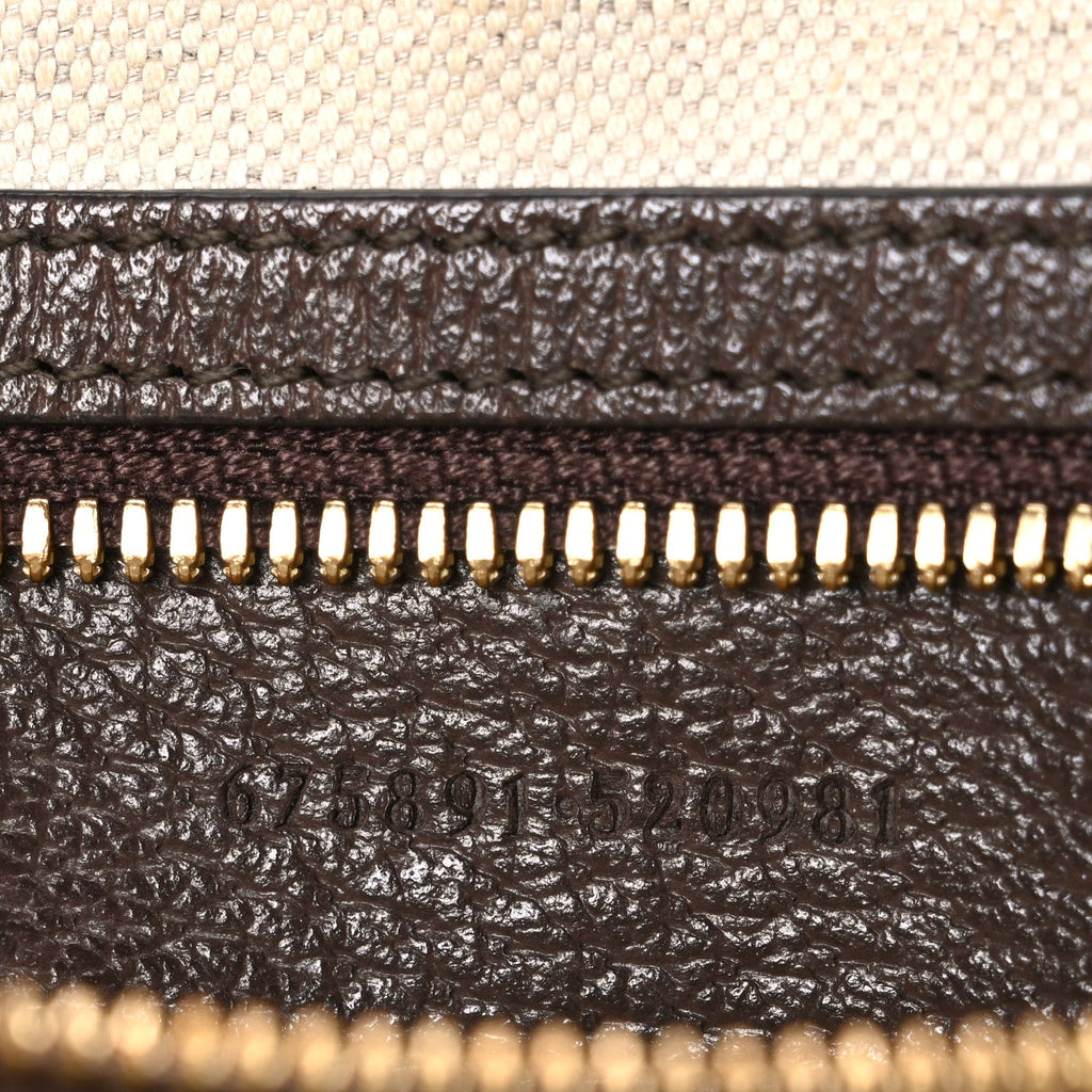 Gucci Monogram Jumbo GG Textured Dollar Calfskin Web Messenger Shoulder Bag Camel Ebony New Acero