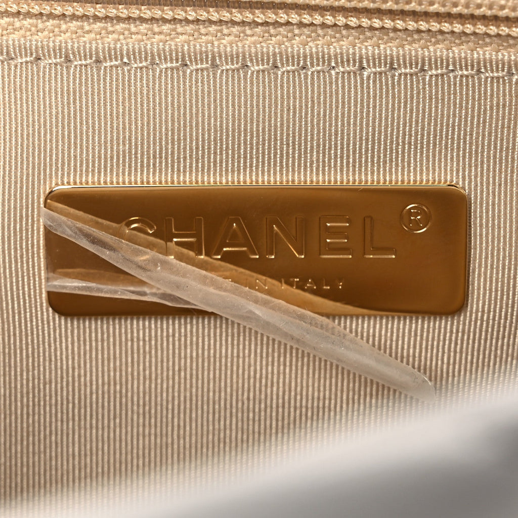 Chanel Goatskin Quilted Medium Chanel 19 Flap White