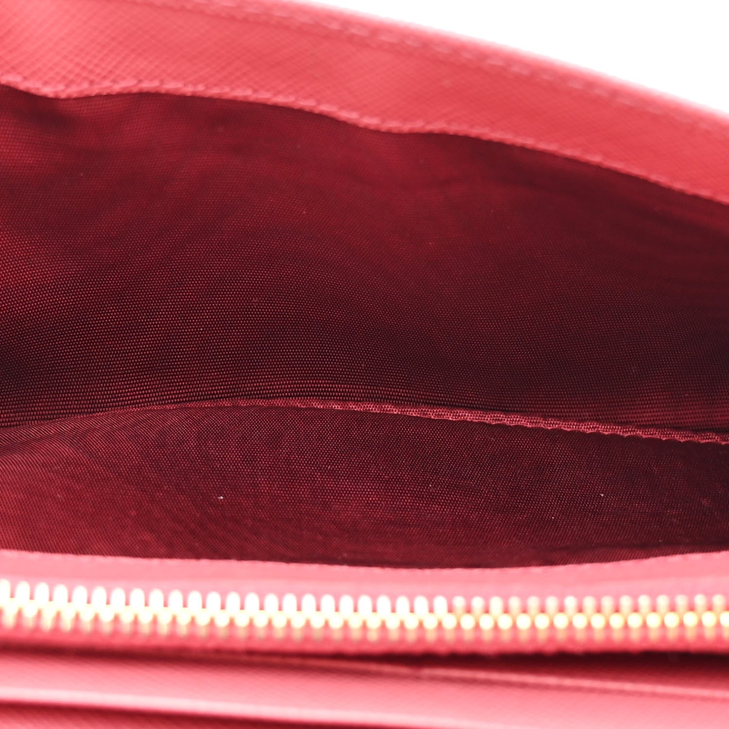 Prada Saffiano Metal Oro Chain Wallet Ibisco