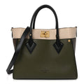 Louis Vuitton Calfskin Monogram On My Side MM Laurier Green Toffee Latte Beige