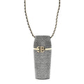 Chanel Metal Resin Lambskin Crystal Lipstick Case Long Necklace On Chain Silver Black Gold