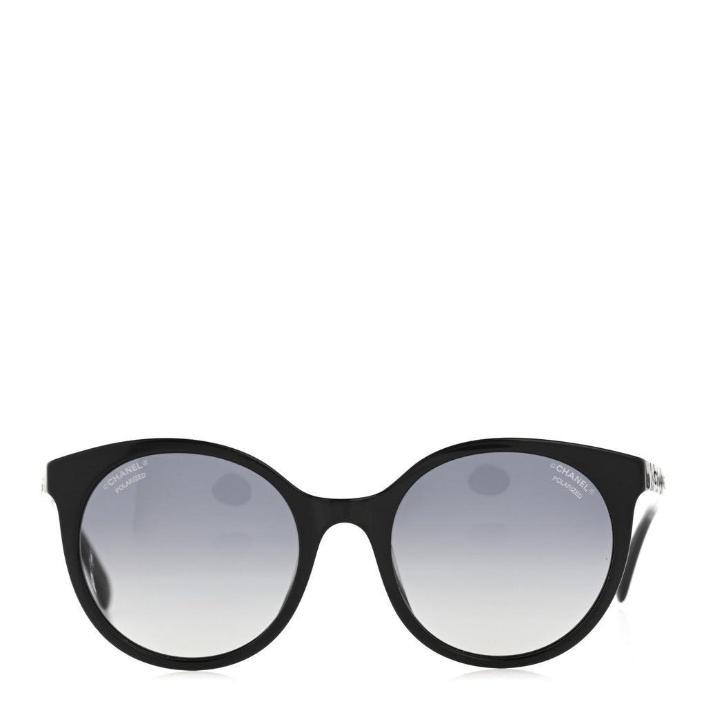 Acetate Metal Polarized Pantos Sunglasses 5440-A Black