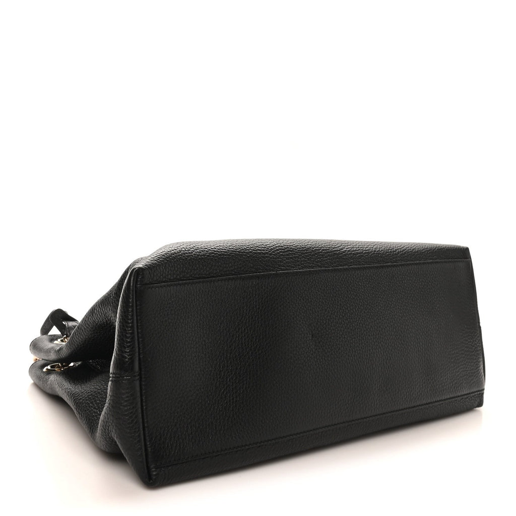 Gucci Pebbled Calfskin Medium Soho Chain Shoulder Bag Black