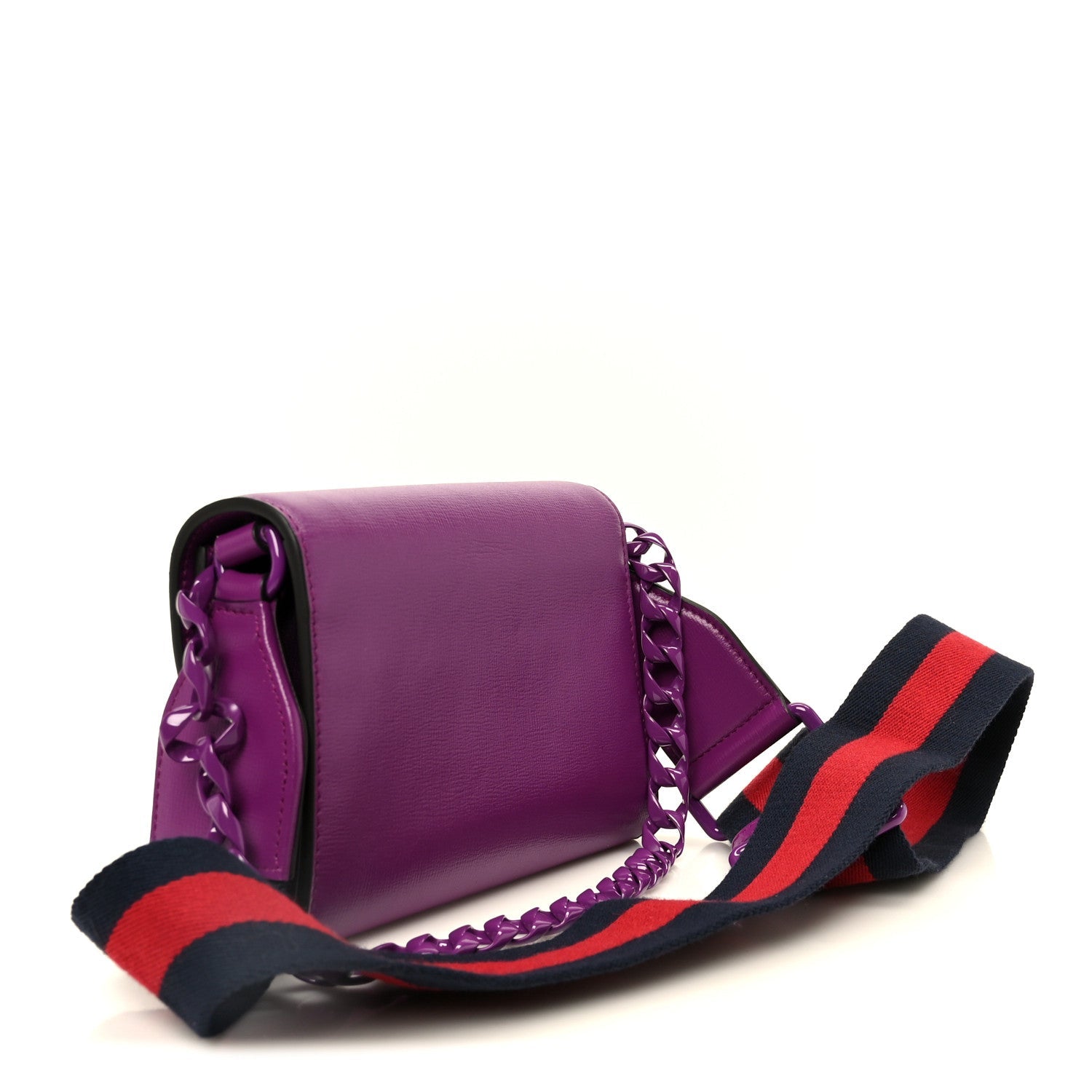 Gucci Azalea Calfskin Web Small Horsebit 1955 Crossbody Bag Spicy Cyclamin