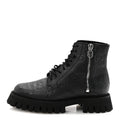 Gucci Calfskin Embossed Monogram Mens Lace Up Ankle Boots 7 Black