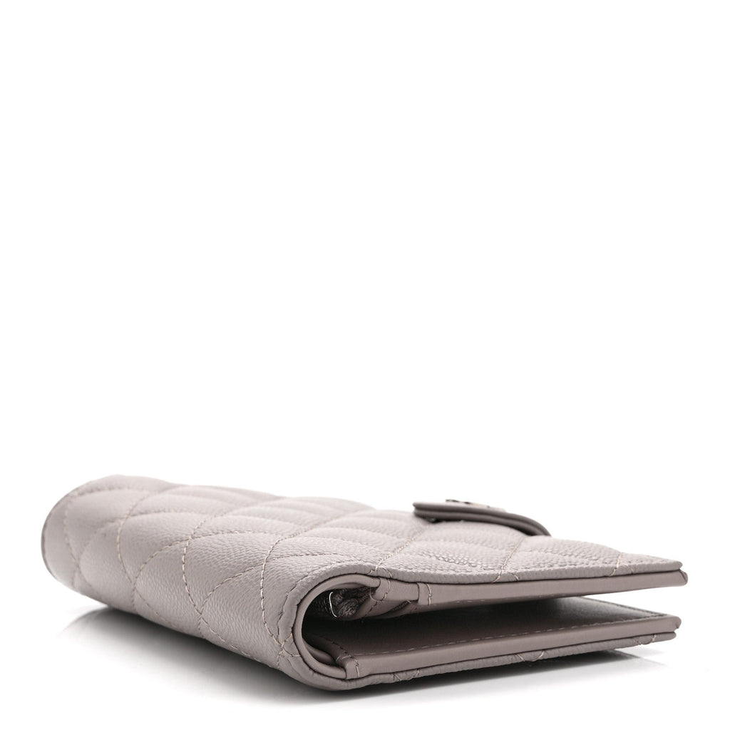 Caviar Quilted Passport Holder Grey
