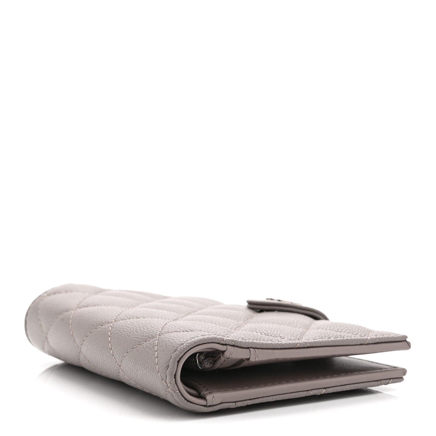 Caviar Quilted Passport Holder Grey