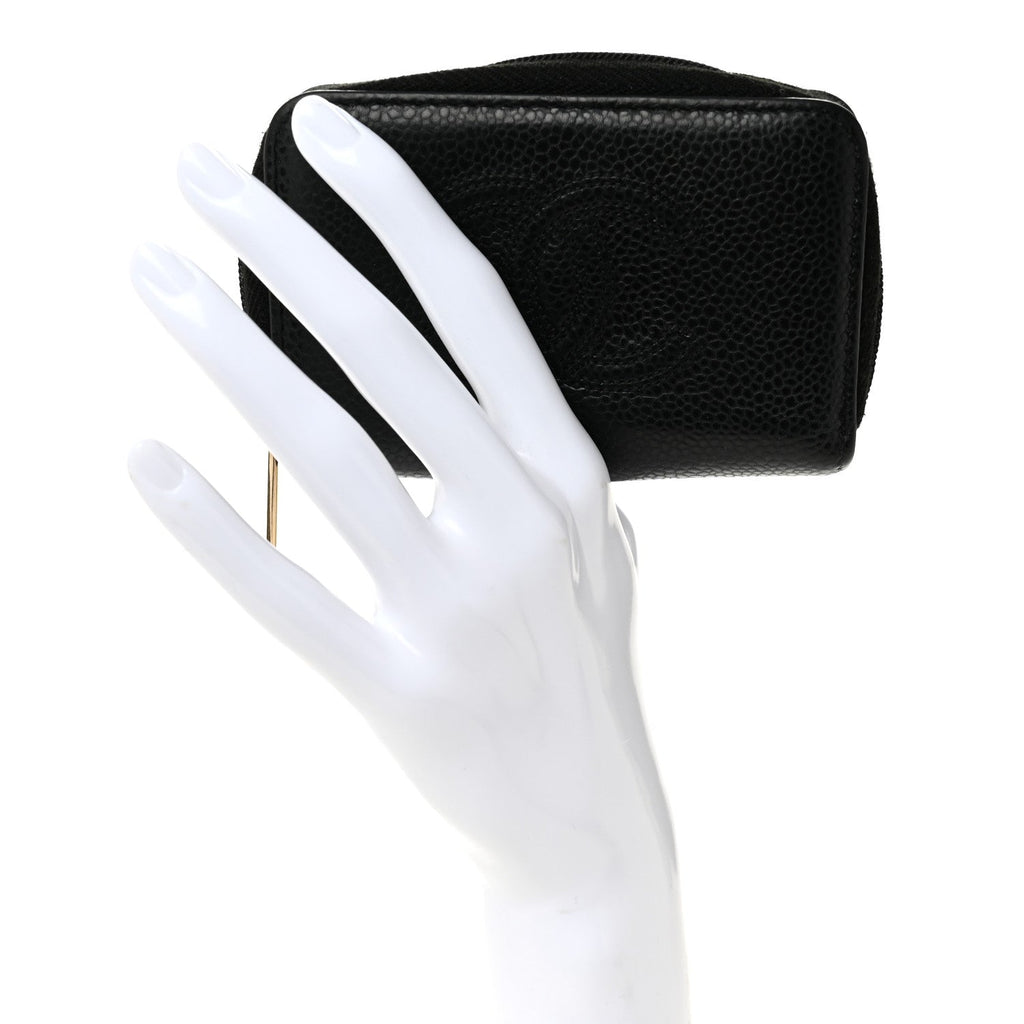 Caviar Timeless CC Zip Around Coin Purse Black