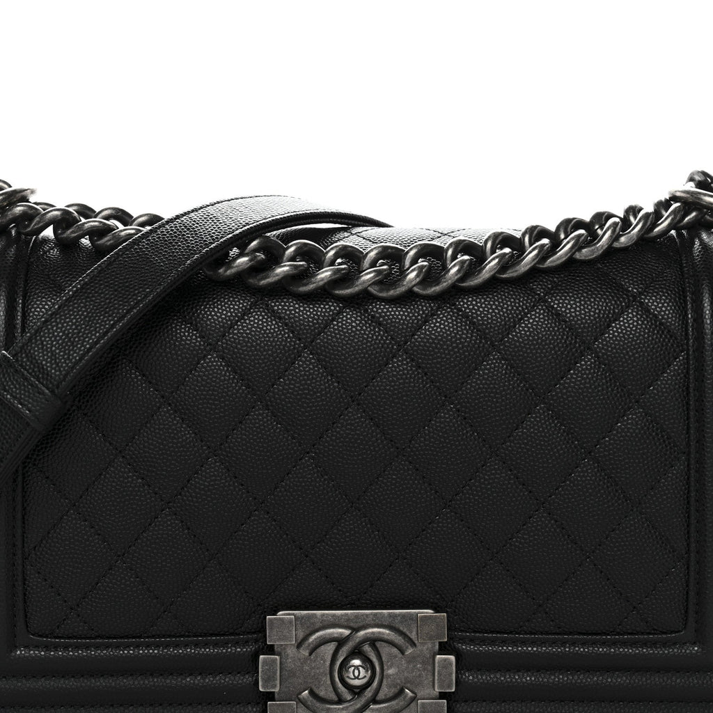 Chanel Caviar Quilted Medium Boy Flap Black