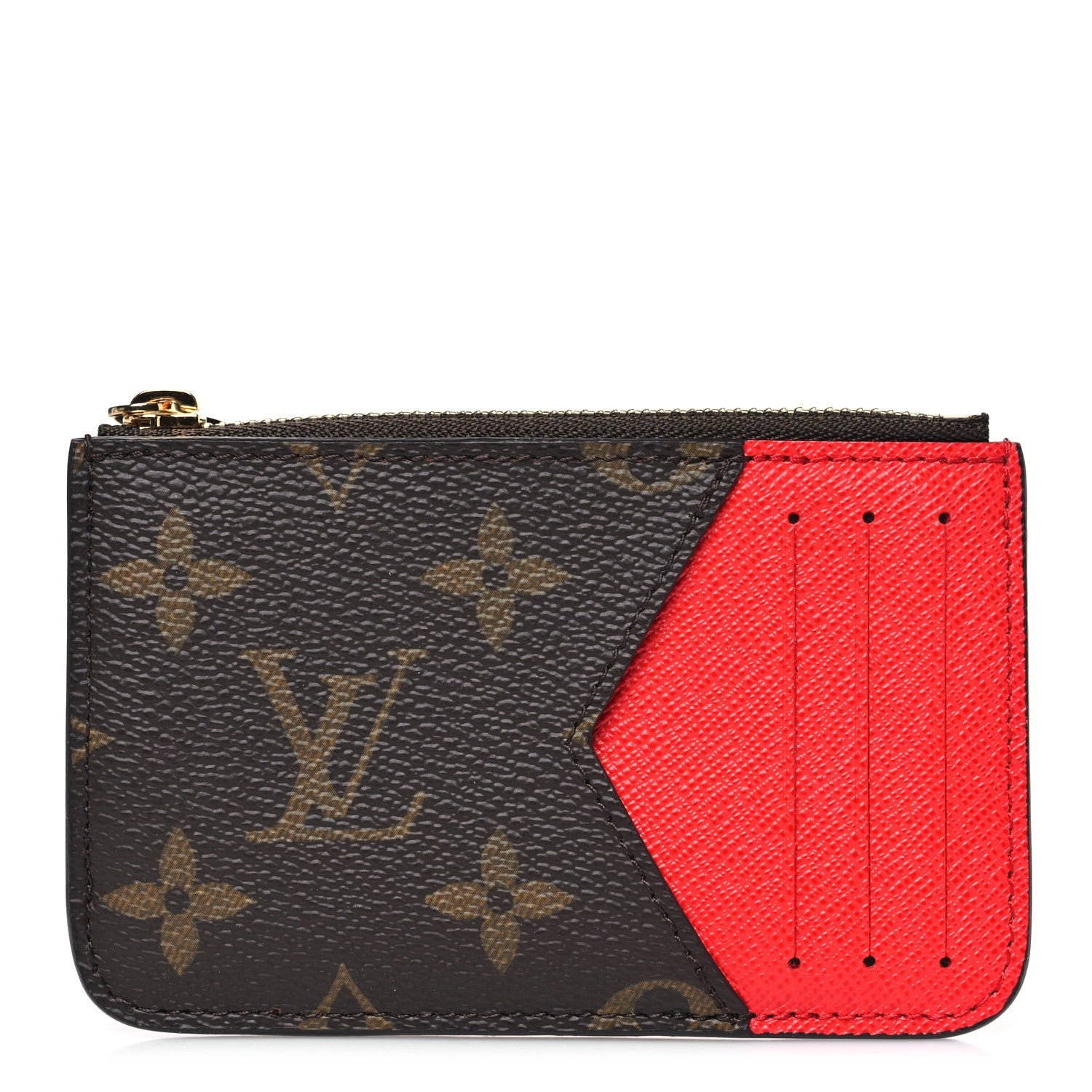 Louis Vuitton Monogram Zipped Romy Card Holder Red