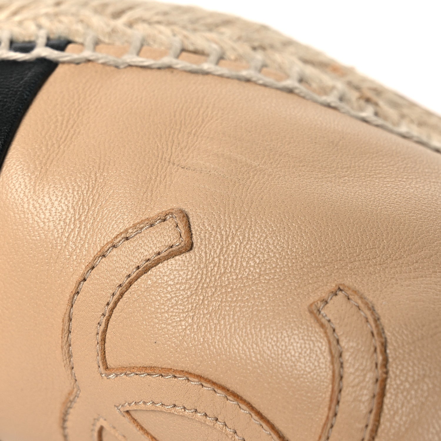 Lambskin CC Espadrilles 37 Beige Black
