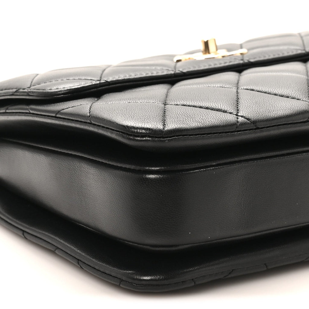 Chanel Lambskin Quilted Small Trendy CC Dual Handle Flap Bag Black