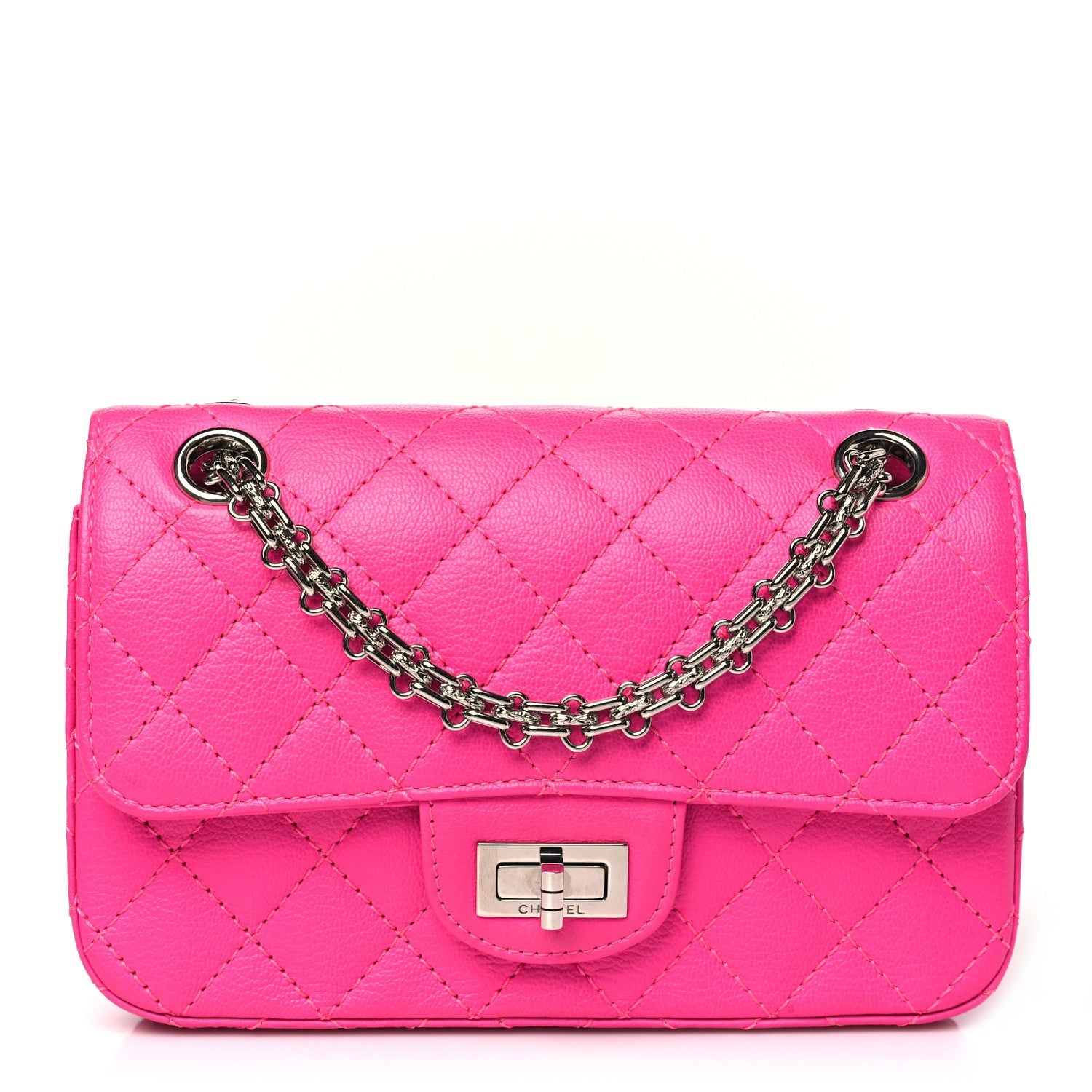 Chanel Goatskin Quilted 2.55 Reissue Mini Flap Fluorescent Pink