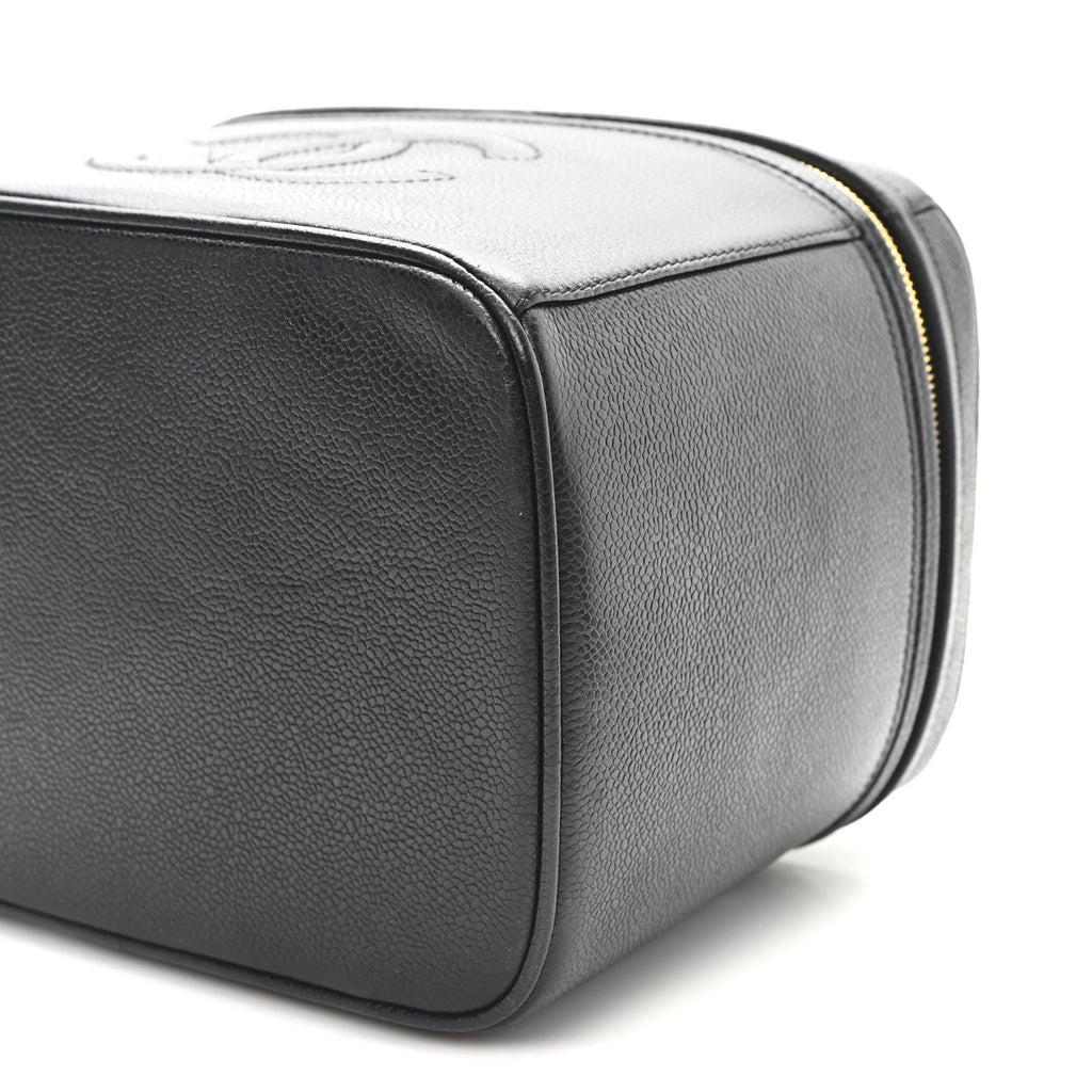 Chanel Caviar CC Vanity Train Case Black