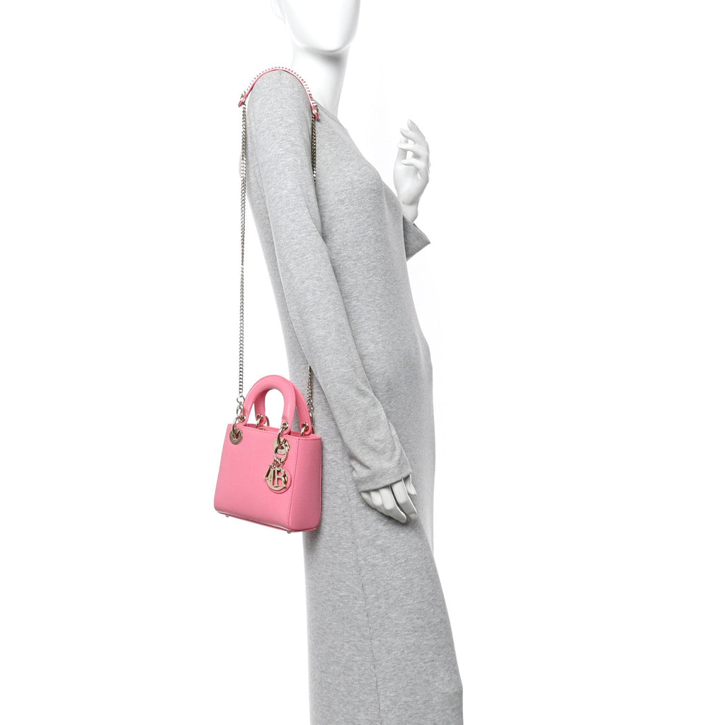 Christian Dior Lizard Mini Lady Dior Pink