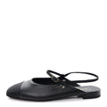 Lambskin Grosgrain Rounded Toe CC Slingback Flats 36.5 Black