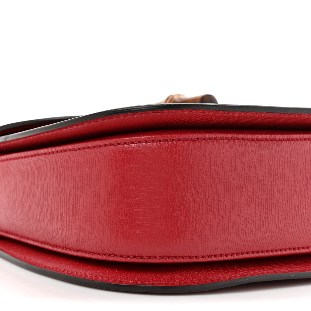 Gucci Shangai Calfskin Small Classic Bamboo Top Handle Bag Romantic Cerise