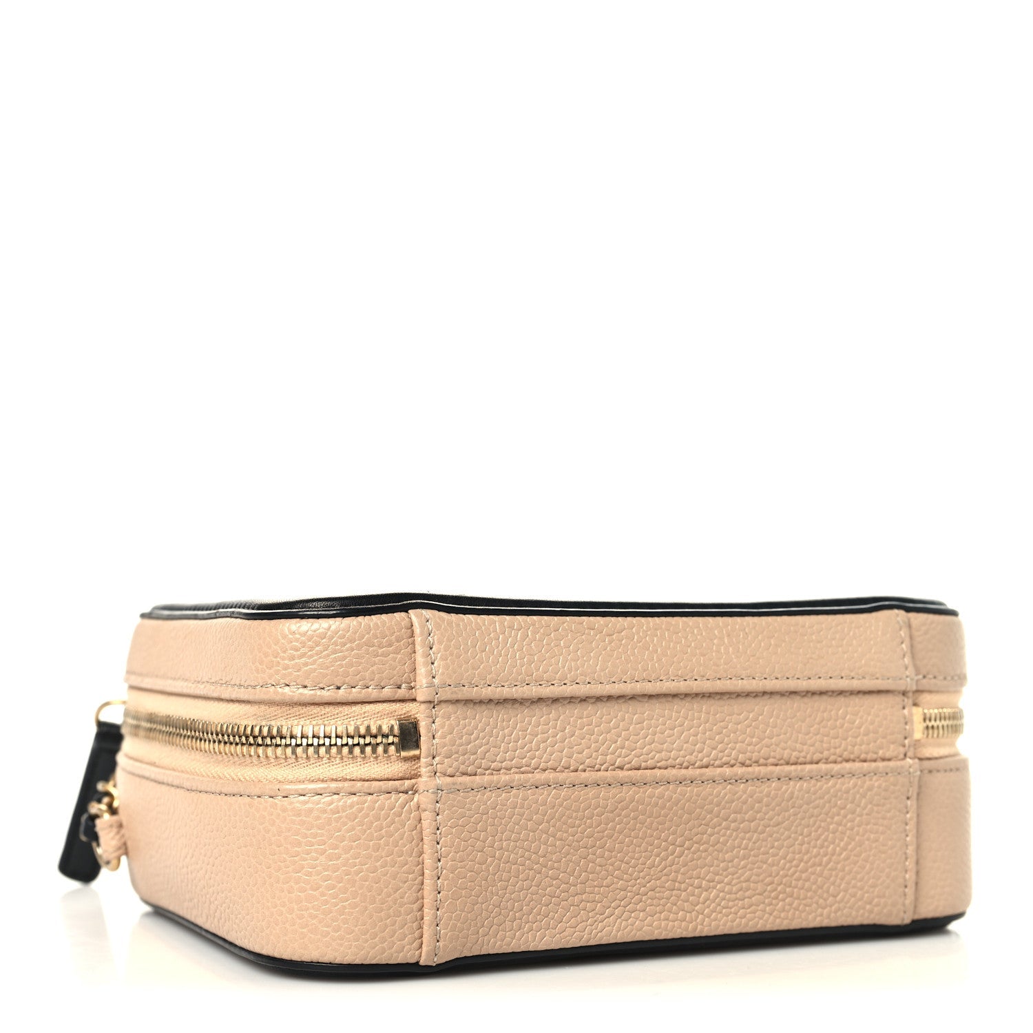 Chanel Caviar Quilted Small CC Filigree Vanity Case Beige Black