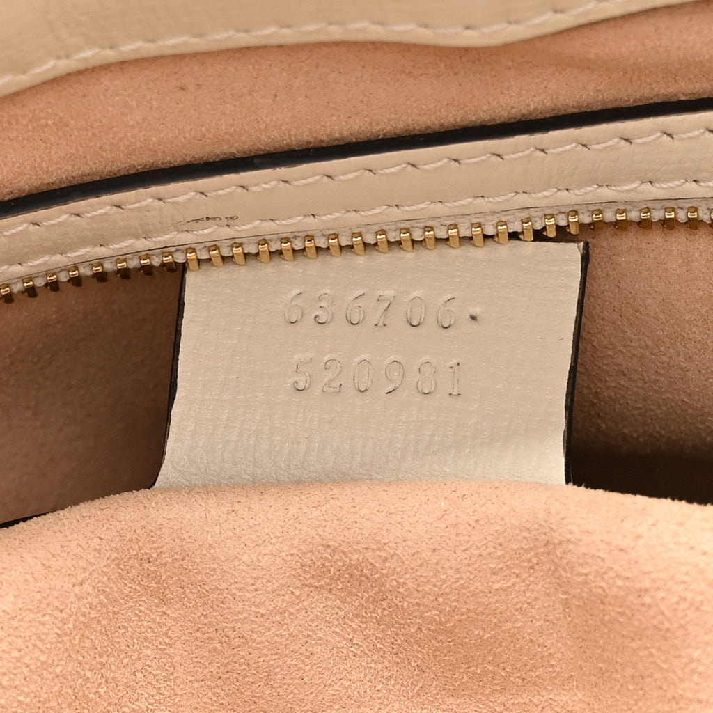 Gucci GG Supreme Monogram Azalea Calfskin Web Small Jackie 1961 Hobo Beige Ebony Mystic White