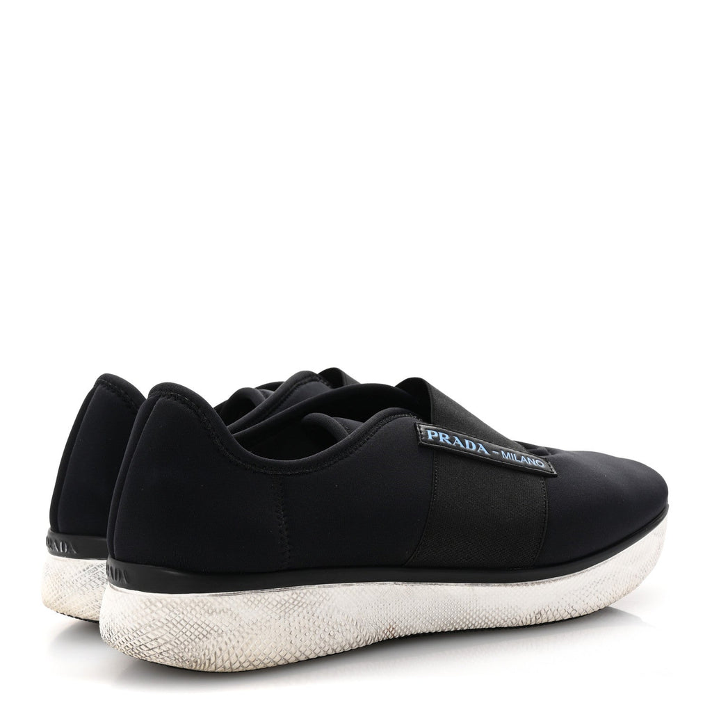 Prada Neoprene Slip On Sneakers 39 Black
