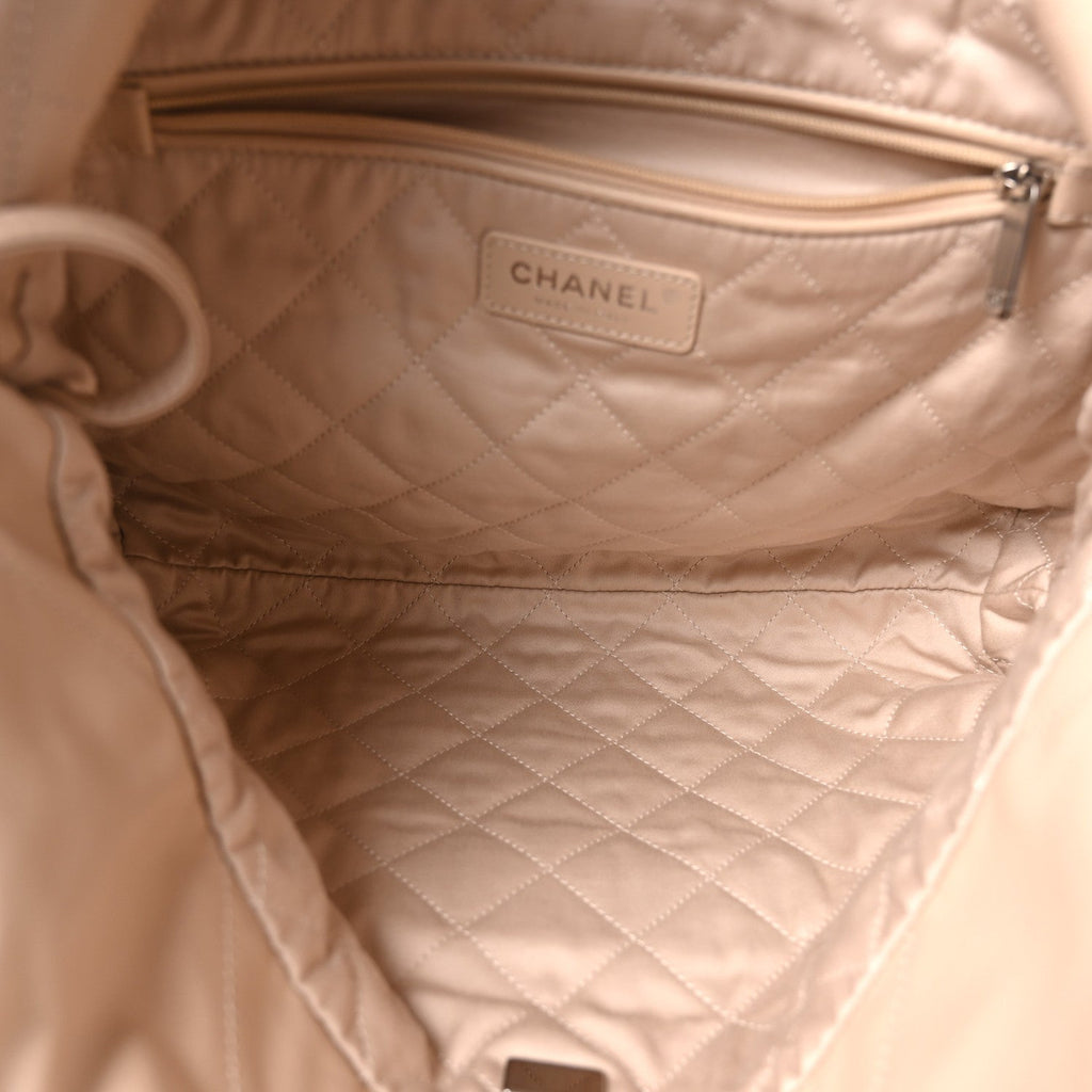 Chanel Shiny Calfskin Quilted Small Chanel 22 Ecru