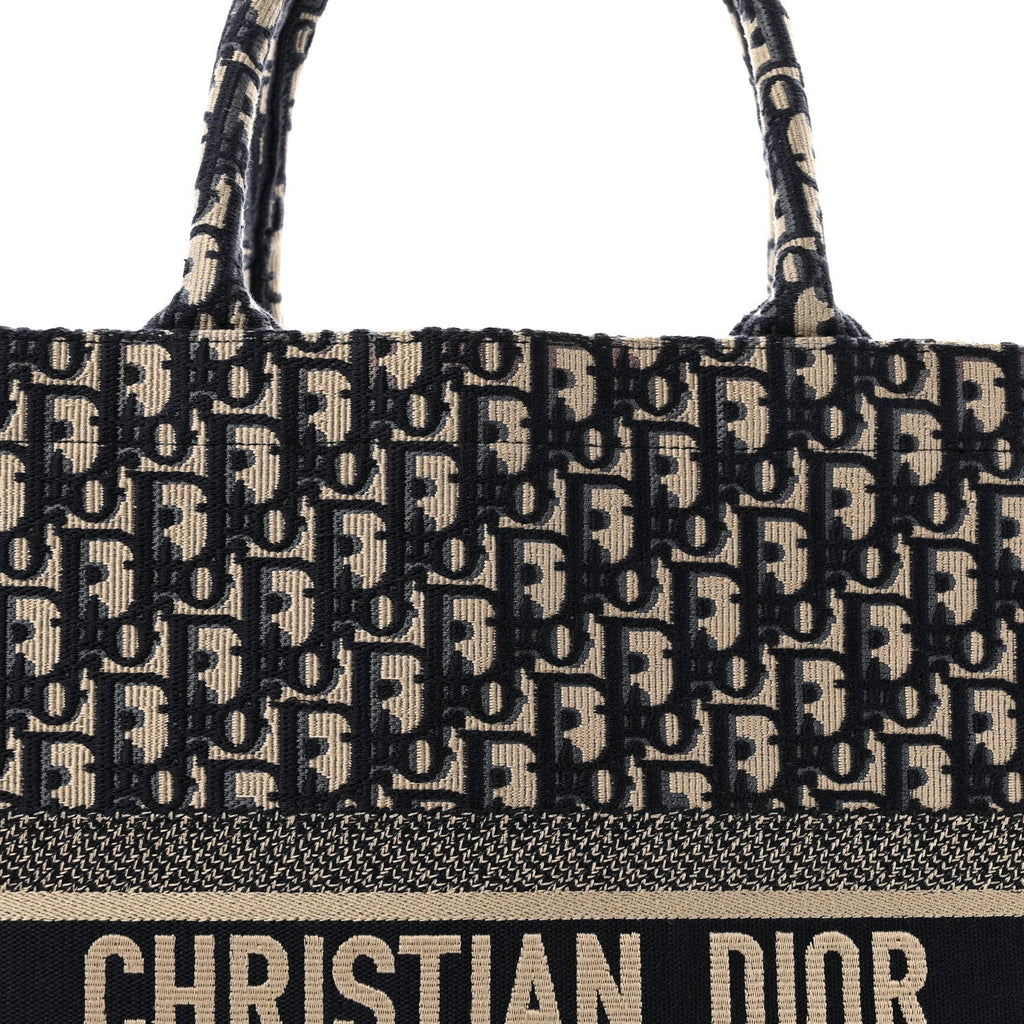 Christian Dior Oblique Large Book Tote Blue Multicolor