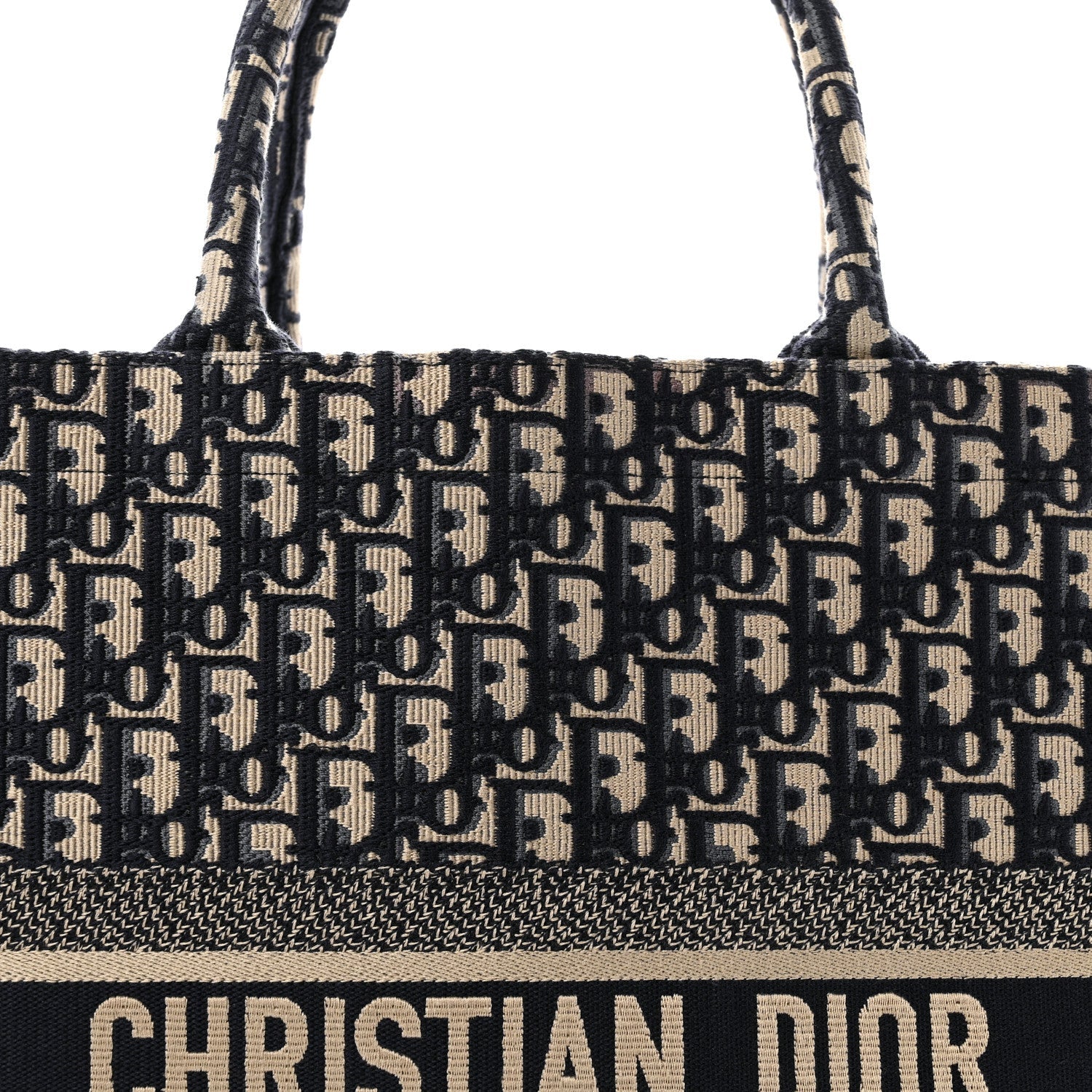 Christian Dior Oblique Large Book Tote Blue Multicolor